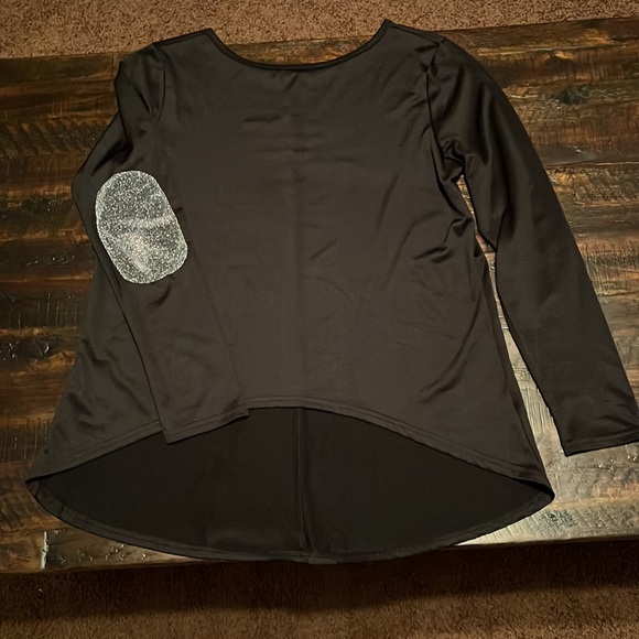 Black Long Sleeve Shirt With Silver Elbow Design - Picture 3 of 6